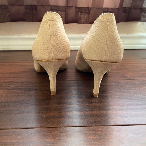 Cream MERONA Closed Pointed Toes Snake Print Size 8 - Picture 3 of 7